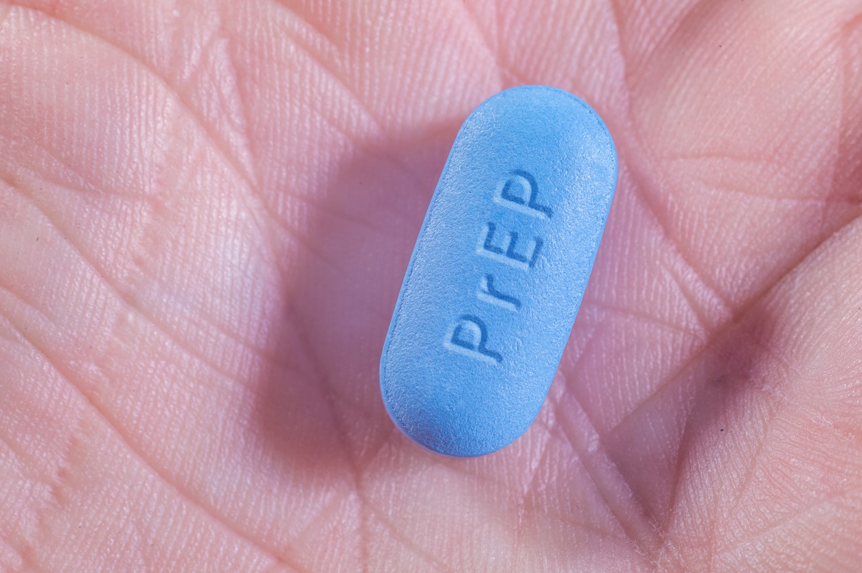 Pill for Pre-Exposure Prophylaxis (PrEP) to prevent HIV in the palm of a hand
